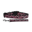 Pink Ribbons on Black Nylon Ribbon Collars | PrestigeProductsEast.com