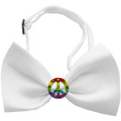 Rainbow Peace Sign Chipper Pet Bow Tie | PrestigeProductsEast.com