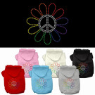 Rainbow Flower Peace Sign Rhinestone Hoodie | PrestigeProductsEast.com