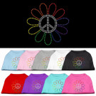 Rainbow Flower Peace Sign Rhinestone Pet Shirt | PrestigeProductsEast.com