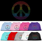 Rainbow Peace Sign Rhinestone Pet Shirt | PrestigeProductsEast.com