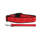 Red and White Swirly Nylon Ribbon Collars | PrestigeProductsEast.com