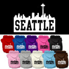 Seattle Skyline Screen Print Pet Hoodie | PrestigeProductsEast.com