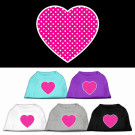Pink Swiss Dot Heart Screen Print Pet Shirt | PrestigeProductsEast.com