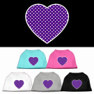 Purple Swiss Dot Heart Screen Print Pet Shirt | PrestigeProductsEast.com