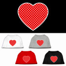 Red Swiss Dot Heart Screen Print Pet Shirt | PrestigeProductsEast.com