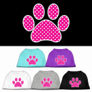 Pink Swiss Dot Paw Screen Print Pet Shirt | PrestigeProductsEast.com