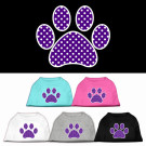 Purple Swiss Dot Paw Screen Print Pet Shirt | PrestigeProductsEast.com