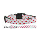 White and Red Dotty Hearts Nylon Ribbon Collars | PrestigeProductsEast.com